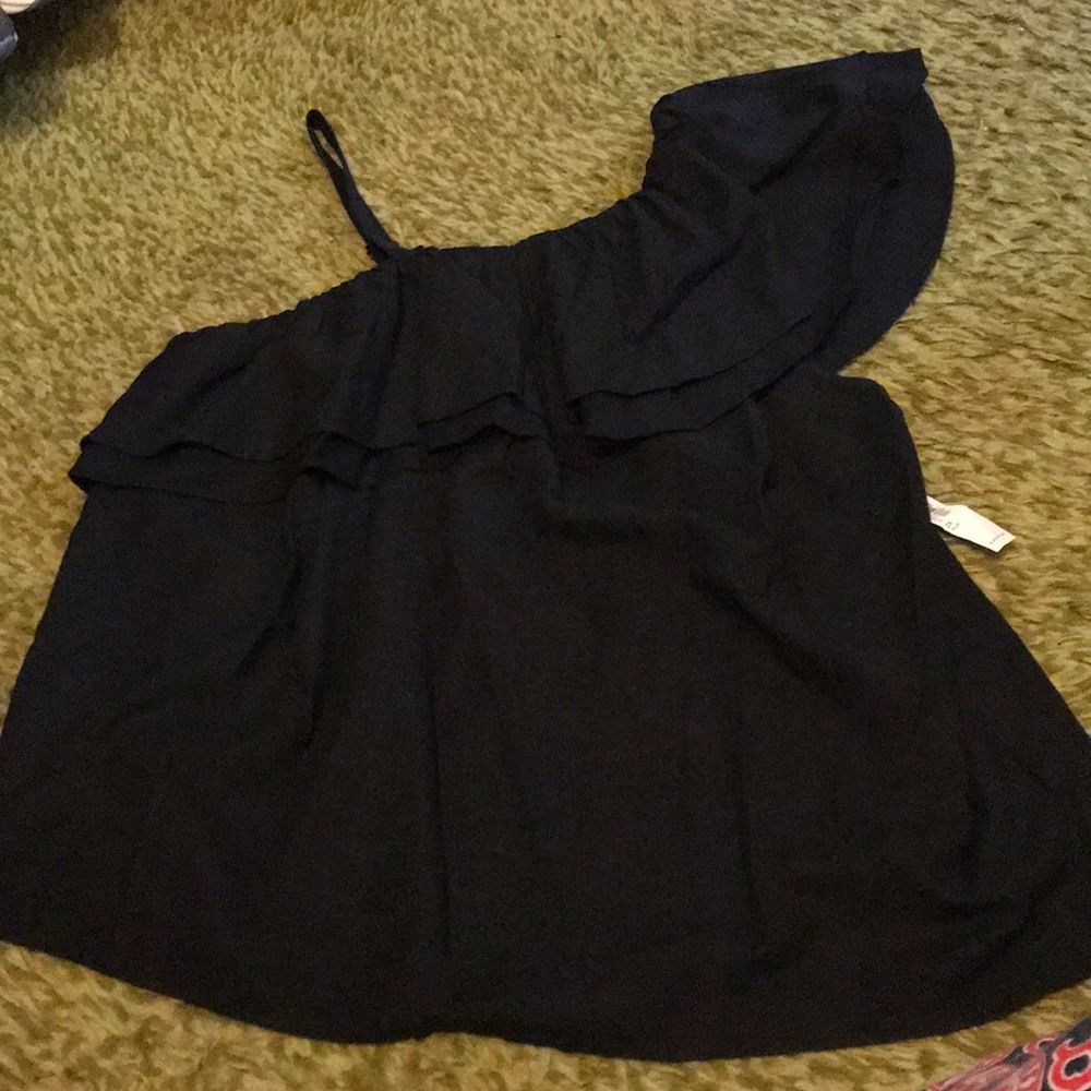 Black one shoulder top